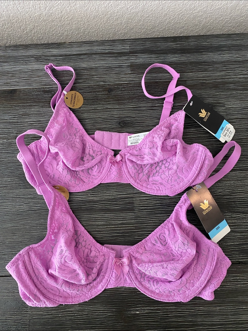 Wacoal Lace Underwire 32C pack of 2 Lila color